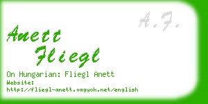 anett fliegl business card